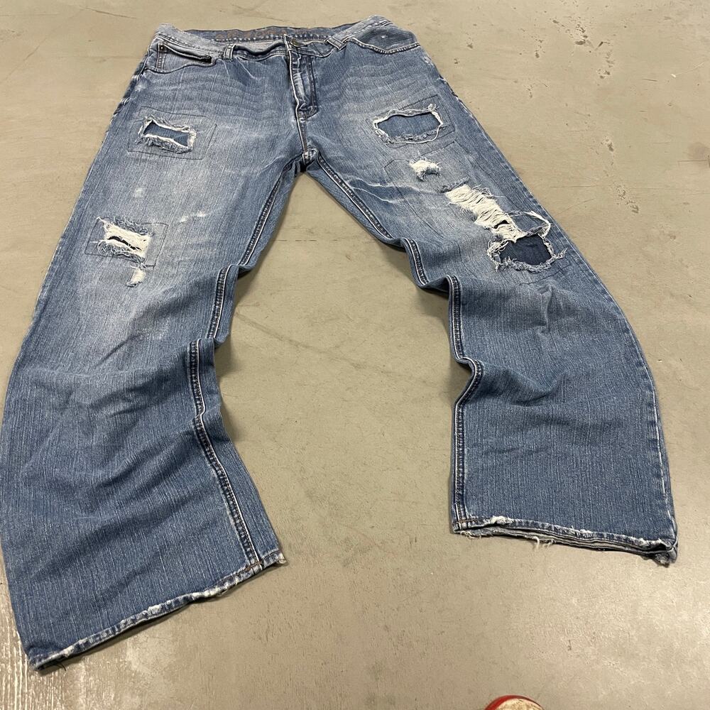 Y2K Arizona sashiko patchwork baggy jeans 36x34